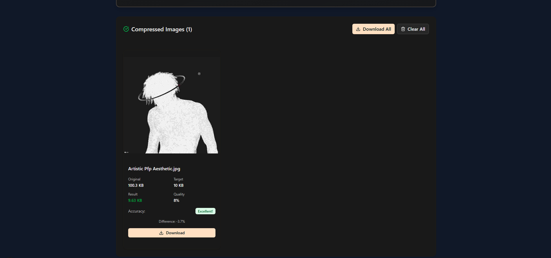 Step 4: Preview compressed image results and download